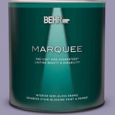 BEHR MARQUEE 1 qt. #S570-4 Night Music One-Coat Hide Semi-Gloss Enamel Interior Paint & Primer