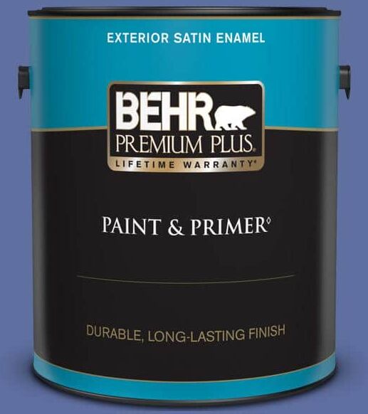 BEHR PREMIUM PLUS 1 gal. #610B-6 Stained Glass Satin Enamel Exterior Paint & Primer