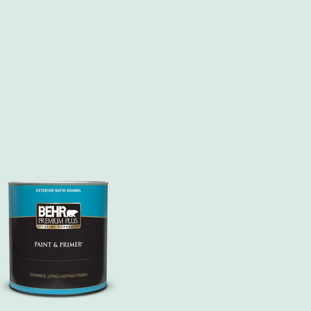 BEHR PREMIUM PLUS 1 qt. Home Decorators Collection #HDC-WR15-5 Arctic Flow Satin Enamel Exterior Paint & Primer