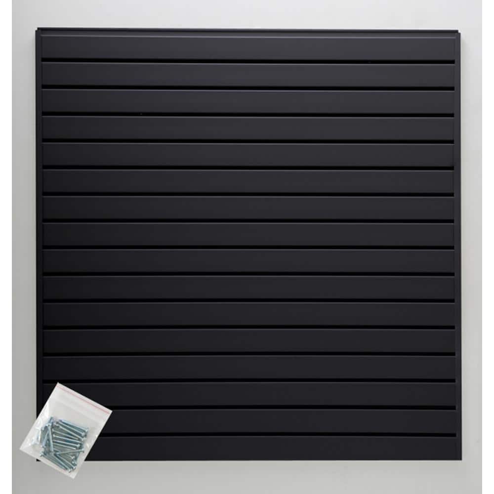 Jifram Easy Living 4 ft. x 4 ft. or 8 ft. x 2 ft. Black Plastic Slat Wall Kit