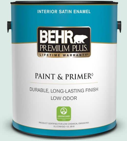 BEHR PREMIUM PLUS 1 gal. Home Decorators Collection #HDC-WR15-5 Arctic Flow Satin Enamel Low Odor Interior Paint & Primer