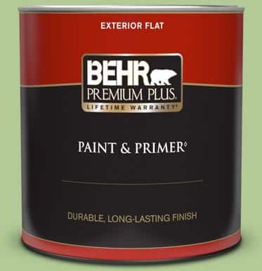 BEHR PREMIUM PLUS 1 qt. #430D-4 Garden Spot Flat Exterior Paint & Primer