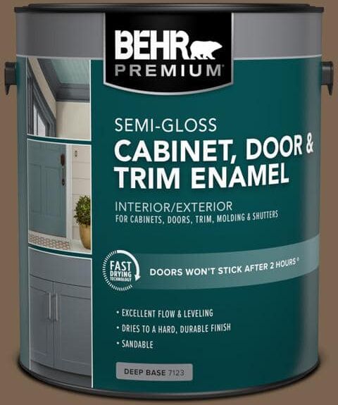 BEHR PREMIUM 1 gal. #N260-7 Folk Guitar Semi-Gloss Enamel Interior/Exterior Cabinet, Door & Trim Paint