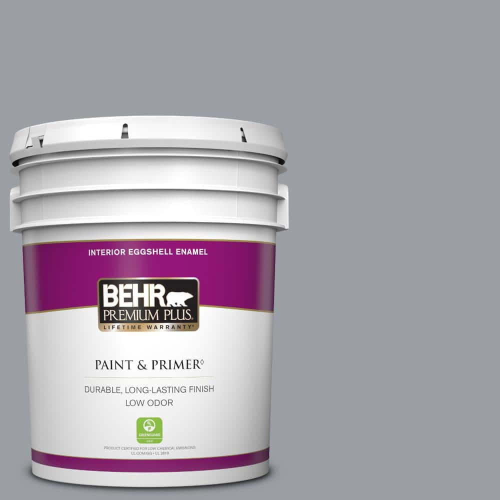 BEHR PREMIUM PLUS 5 gal. #760F-4 Down Pour Eggshell Enamel Low Odor Interior Paint & Primer