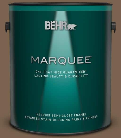 BEHR MARQUEE 1 gal. #N260-7 Folk Guitar One-Coat Hide Semi-Gloss Enamel Interior Paint & Primer