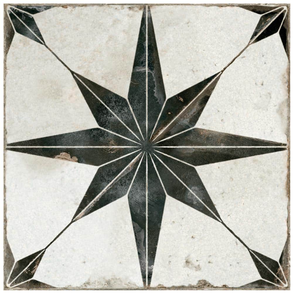 Merola Tile Kings Star North Nero 13 in. x 13 in. Ceramic Floor and Wall Tile (12.0 sq. ft./Case)