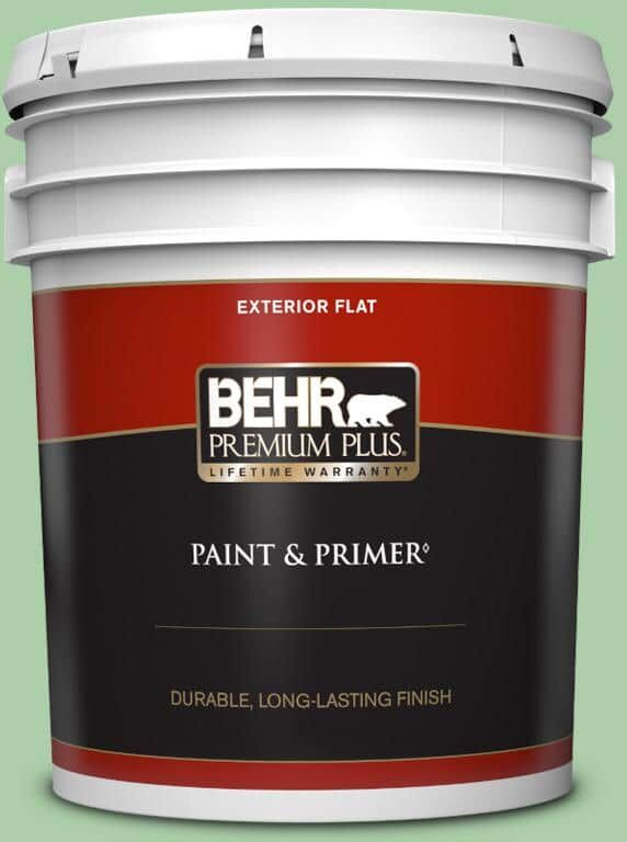 BEHR PREMIUM PLUS 5 gal. #450D-4 Garden Room Flat Exterior Paint & Primer