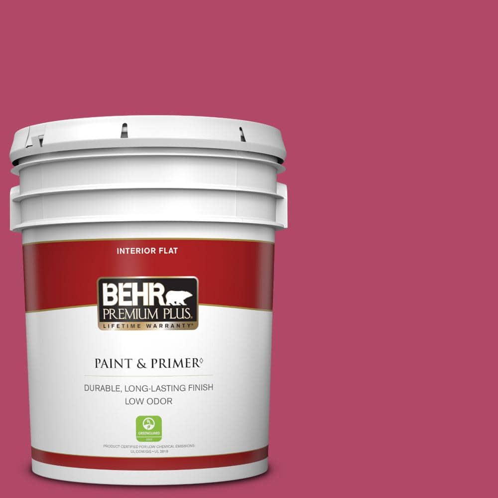 BEHR PREMIUM PLUS 5 gal. Home Decorators Collection #HDC-SM16-04 Bing Cherry Pie Flat Low Odor Interior Paint & Primer