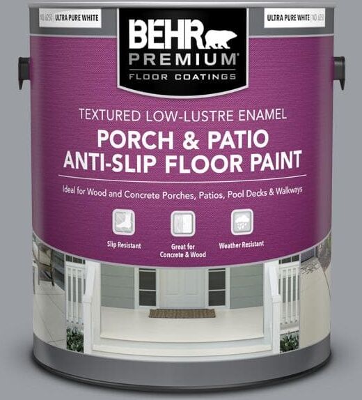 BEHR PREMIUM 1 gal. #760F-4 Down Pour Textured Low-Lustre Enamel Interior/Exterior Porch and Patio Anti-Slip Floor Paint