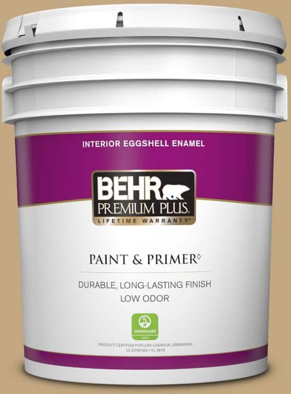 BEHR PREMIUM PLUS 5 gal. #N290-5 Pocket Watch Eggshell Enamel Low Odor Interior Paint & Primer