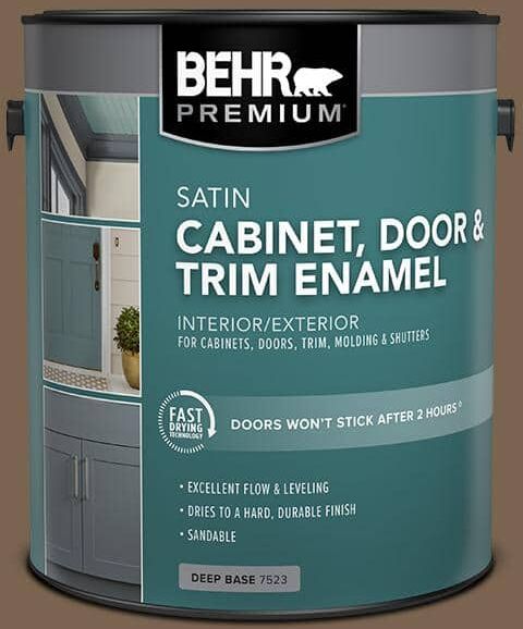 BEHR PREMIUM 1 gal. #N260-7 Folk Guitar Satin Enamel Interior/Exterior Cabinet, Door & Trim Paint