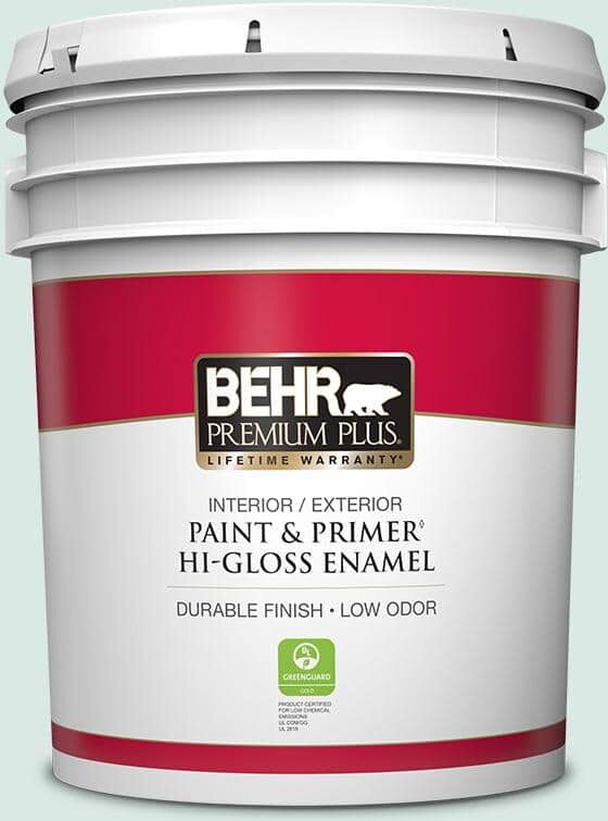 BEHR PREMIUM PLUS 5 gal. Home Decorators Collection #HDC-WR15-5 Arctic Flow Hi-Gloss Enamel Interior/Exterior Paint & Primer