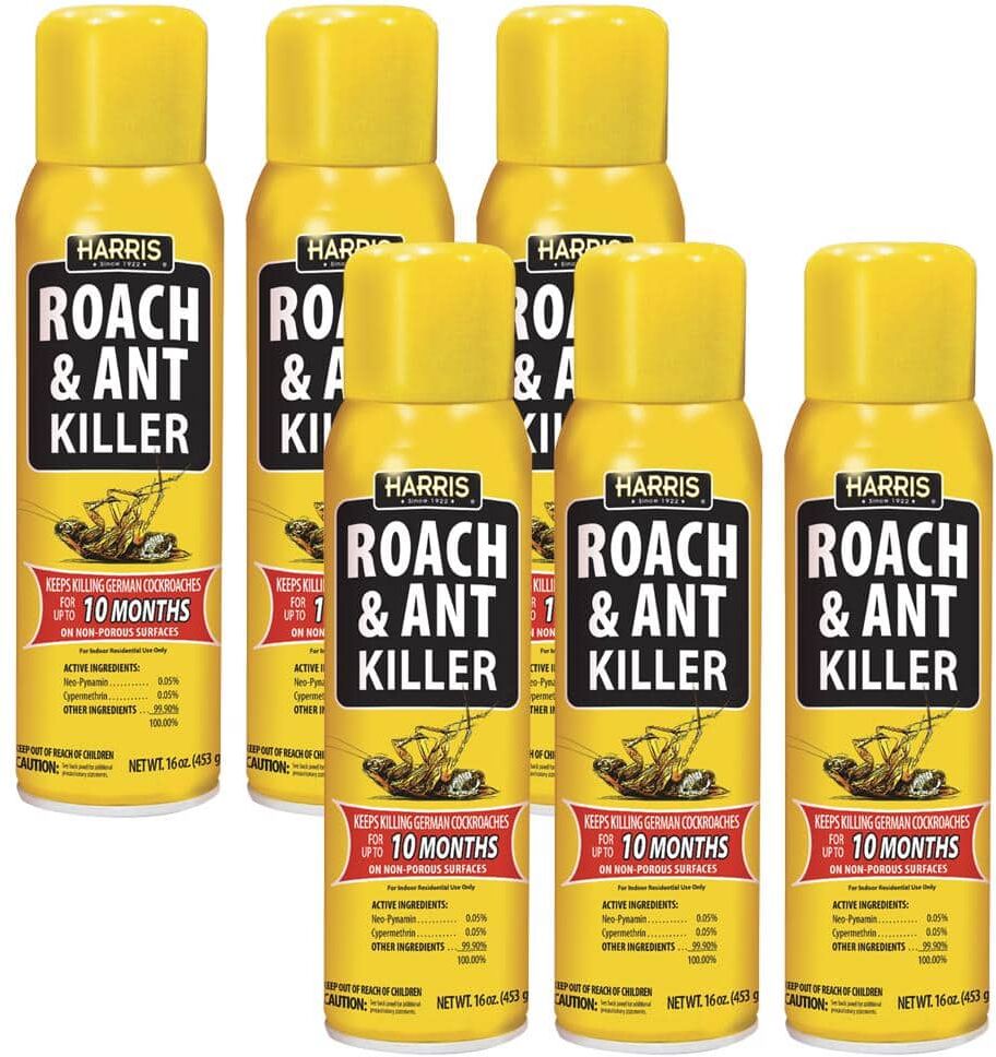 Harris 16 oz. 10-Month Roach and Ant Killer Aerosol Spray (6-Pack)