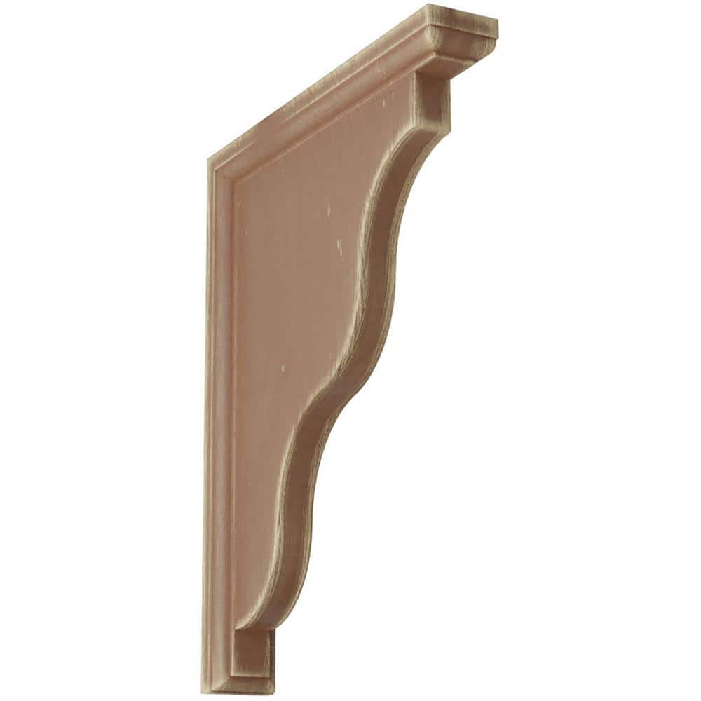 Ekena Millwork 1-1/2 in. x 11 in. x 9 in. Weathered Brown Hamilton Traditional Wood Vintage Decor Bracket
