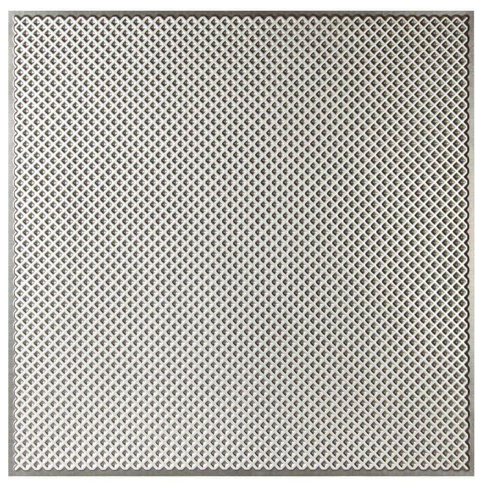 uDecor Kingsbridge 2 ft. x 2 ft. Lay-in or Glue-up Border Ceiling Tile in Antique Silver (48 sq. ft. / case)