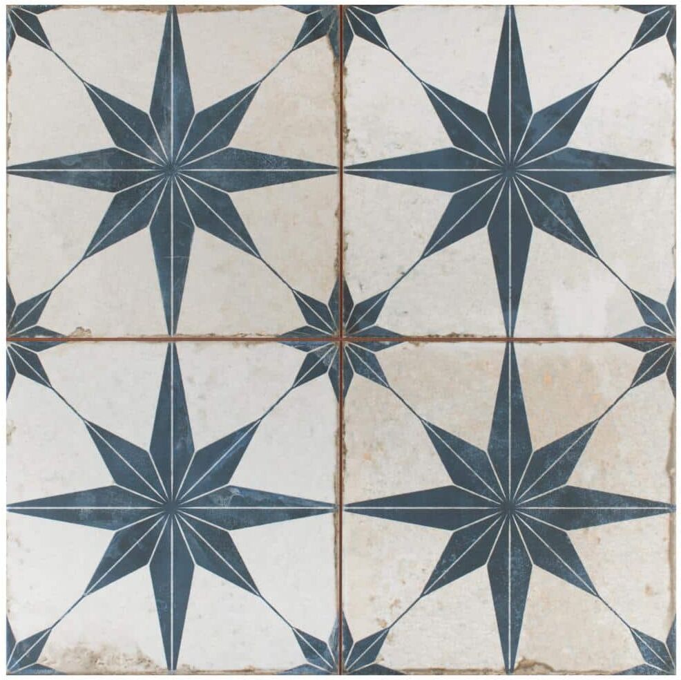 Merola Tile Kings Star Blue 17-5/8 in. x 17-5/8 in. Ceramic Floor and Wall Tile (10.95 sq. ft./Case)