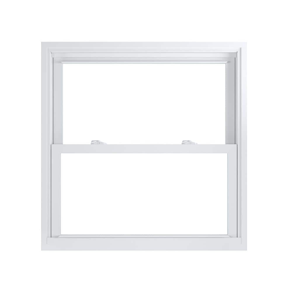 American Craftsman 35.75 in. x 35.75 in. 70 Pro Series Low-E Argon Glass Double Hung White Vinyl Replacement Window, Screen Incl