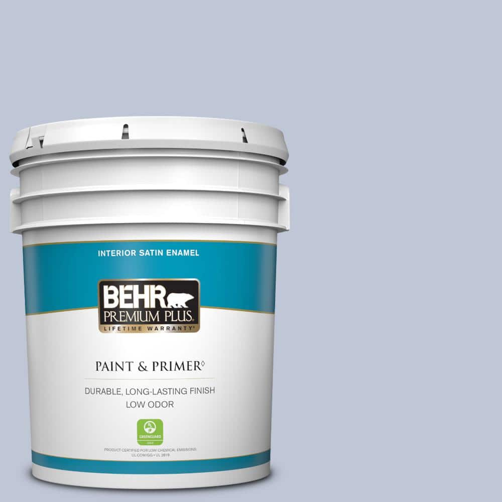 BEHR PREMIUM PLUS 5 gal. Home Decorators Collection #HDC-CT-15A Himalayan Poppy Satin Enamel Low Odor Interior Paint & Primer