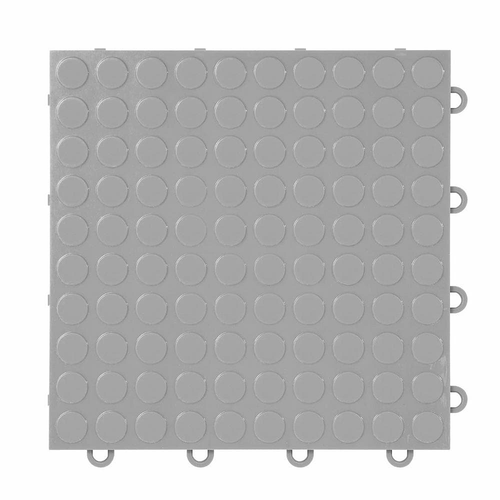 IncStores FlooringInc Silver Coin 12 in. W x 12 in. L x 3/8 in. T Polypropylene Garage Flooring Tiles (16 Tiles/16 sq. ft.)