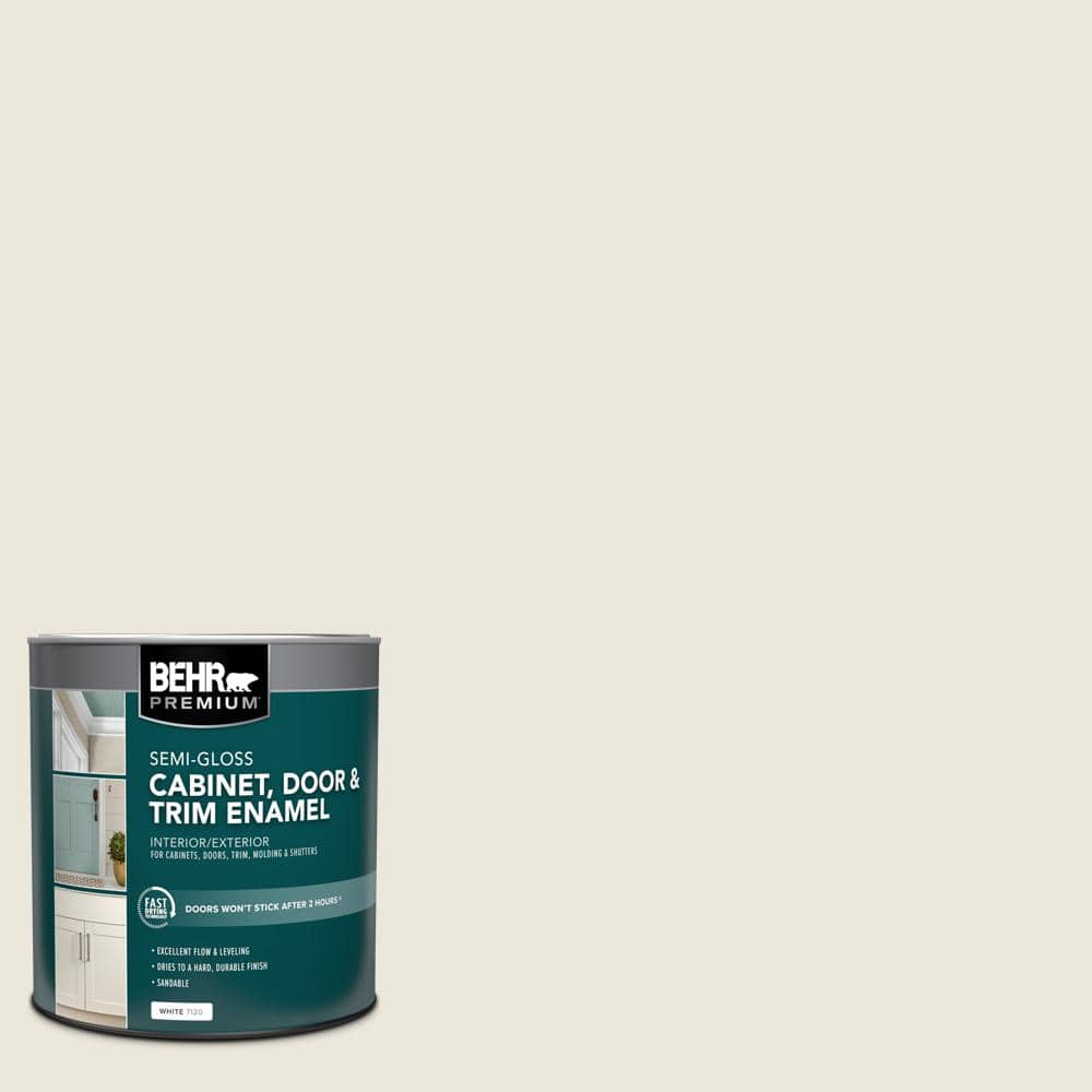 BEHR PREMIUM 1 qt. #BXC-32 Picket Fence White Semi-Gloss Enamel Interior/Exterior Cabinet, Door & Trim Paint