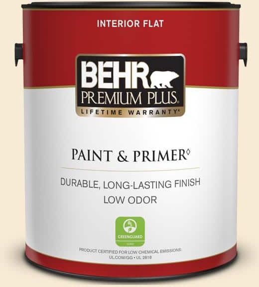 BEHR PREMIUM PLUS 1 gal. Home Decorators Collection #HDC-CT-02 Garden Rose White Flat Low Odor Interior Paint & Primer