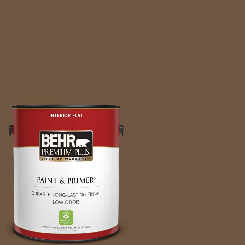BEHR PREMIUM PLUS 1 gal. Home Decorators Collection #HDC-FL15-04 Cinnamon Crumble Flat Low Odor Interior Paint & Primer