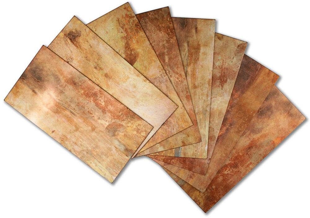 Yipscazo Subway Collection Retro Copper 3 in. x 6 in. PVC Peel and Stick Tile (3.9 sq. ft./32-Sheets)