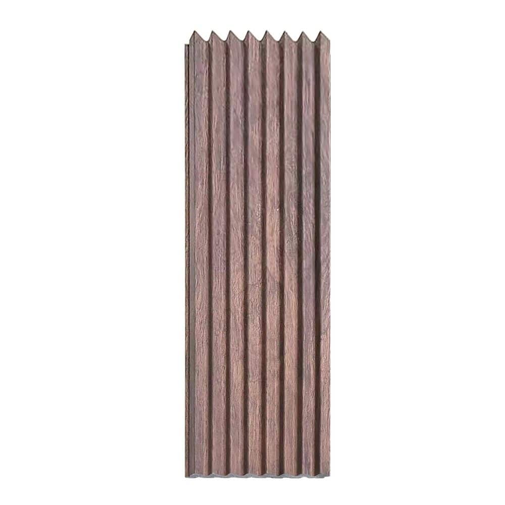 Ejoy 94.5 in. x 4.8 in. x 0.5 in. Acoustic Vinyl Wall Cladding Siding Board in Chestnut Brown Color (Set of 6-Piece)