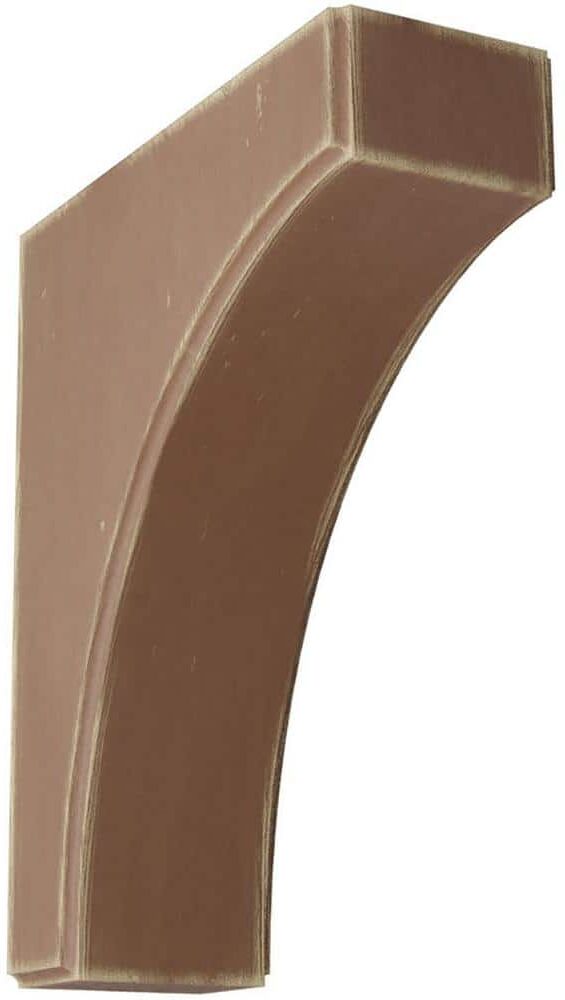 Ekena Millwork 3-1/2 in. x 12 in. x 10 in. Weathered Brown Clarksville Wood Vintage Decor Bracket