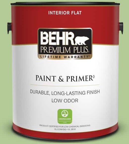 BEHR PREMIUM PLUS 1 gal. #430D-4 Garden Spot Flat Low Odor Interior Paint & Primer