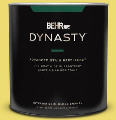 BEHR DYNASTY 1 qt. #T15-15 Plastic Lime Semi-Gloss Enamel Interior Stain-Blocking Paint and Primer