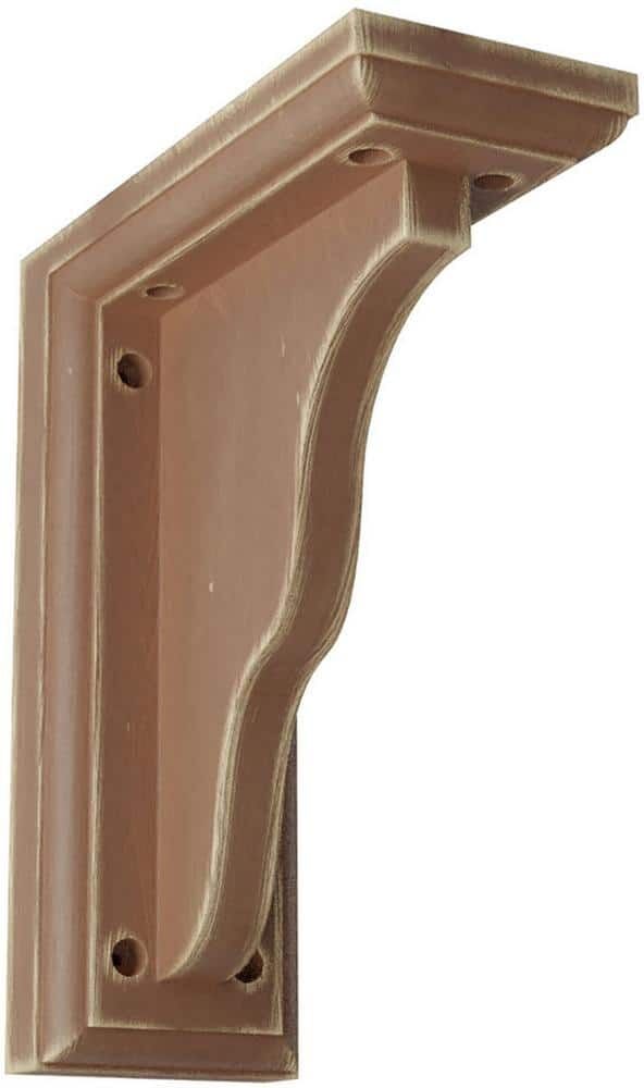 Ekena Millwork 3-1/2 in. x 9 in. x 7 in. Weathered Brown Hamilton Traditional Wood Vintage Decor Bracket