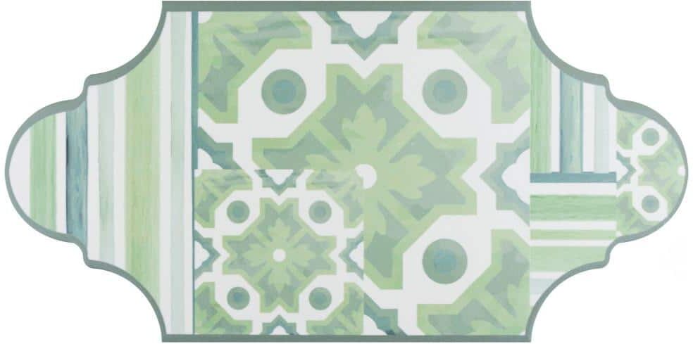 Merola Tile Royal Garden Provenzal Green 6-1/4 in. x 12-3/4 in. Porcelain Floor and Wall Tile (8.8 sq. ft./Case)