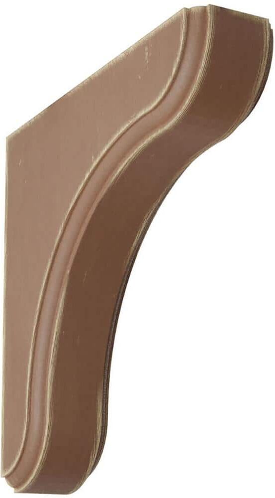 Ekena Millwork 1-3/4 in. x 7-1/2 in. x 7-1/2 in. Weathered Brown Eaton Wood Vintage Decor Bracket