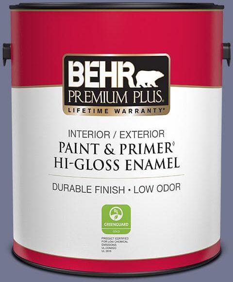 BEHR PREMIUM PLUS 1 gal. #MQ5-07 Little Theater Hi-Gloss Enamel Interior/Exterior Paint & Primer