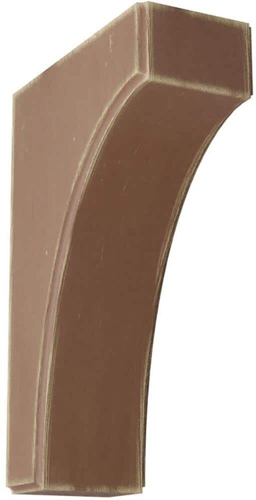 Ekena Millwork 3-1/2 in. x 12 in. x 8 in. Weathered Brown Clarksville Wood Vintage Decor Bracket