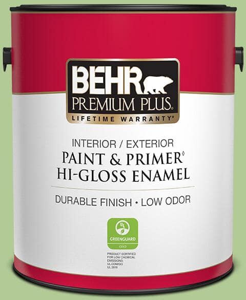 BEHR PREMIUM PLUS 1 gal. #430D-4 Garden Spot Hi-Gloss Enamel Interior/Exterior Paint & Primer