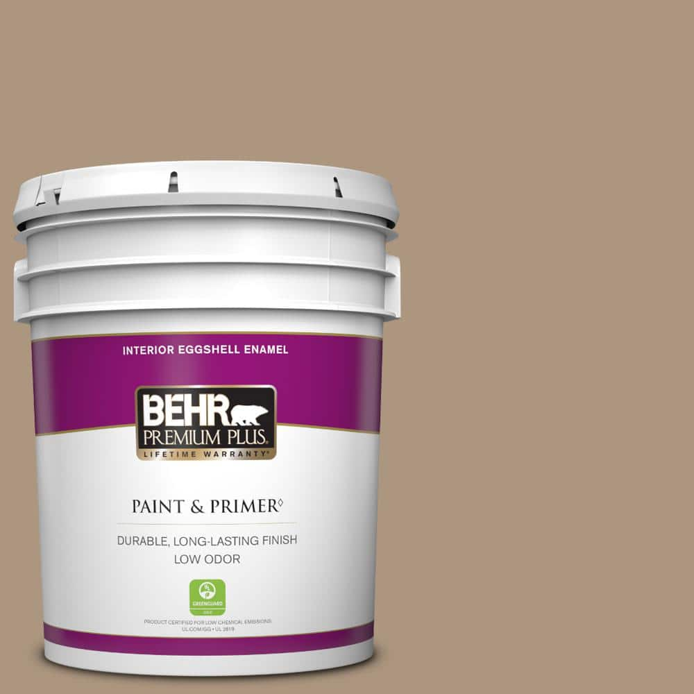 BEHR PREMIUM PLUS 5 gal. Home Decorators Collection #HDC-SP14-5 Mocha Tan Eggshell Enamel Low Odor Interior Paint & Primer