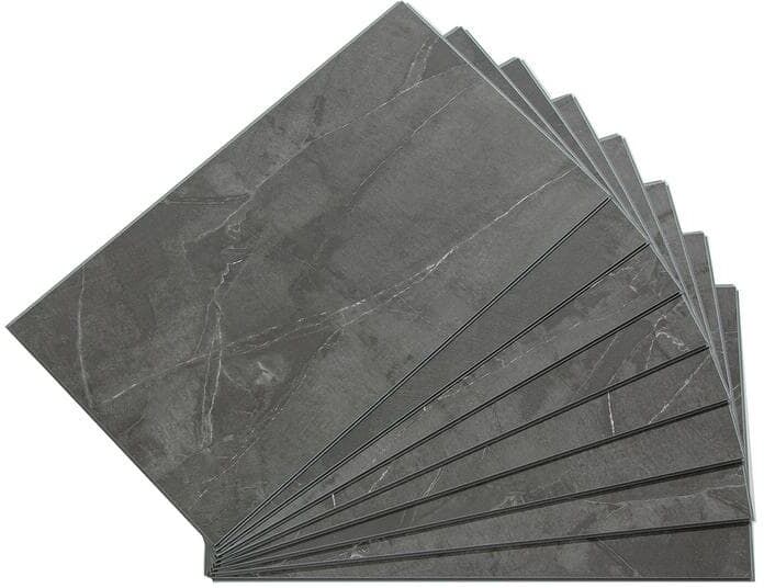 PALISADE Cracked Slate 14.8 in. x 25.6 in. L W Waterproof Adhesive No Grout Vinyl Wall Tile (21 sq. ft./case)