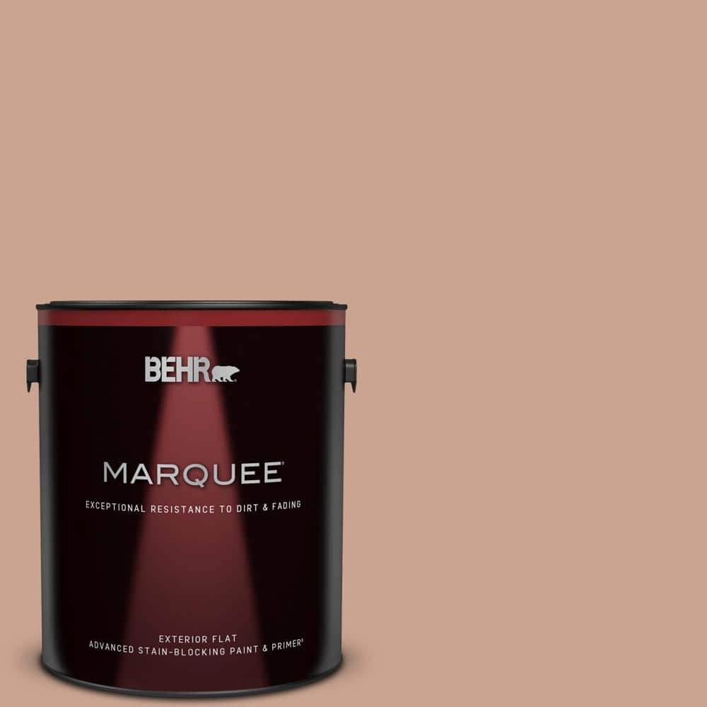 BEHR MARQUEE 1 gal. #220F-4 Sombrero Tan Flat Exterior Paint & Primer