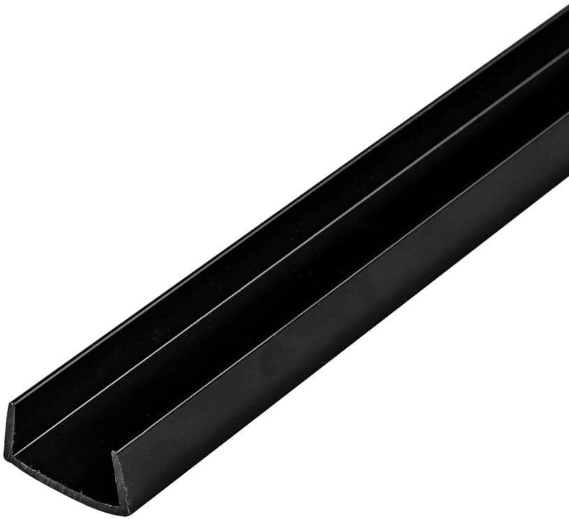 Outwater 3/8 in. D x 3/4 in. W x 36 in. L Black Rigid PVC Plastic U-Channel Moulding Fits 3/4 in. Board, (4-Pack)