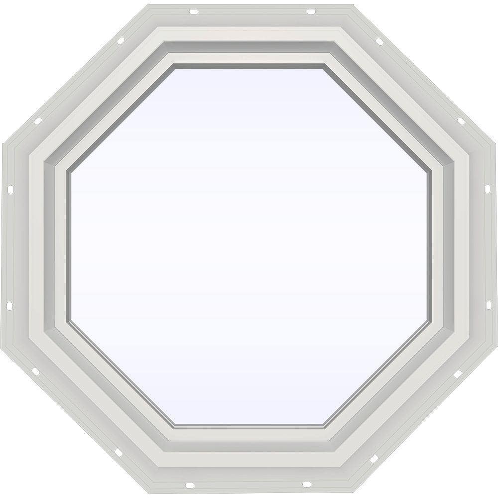 JELD-WEN 23.5 in. x 23.5 in. V-4500 Series White Vinyl Fixed Octagon Geometric Window w/ Low-E 366 Glass