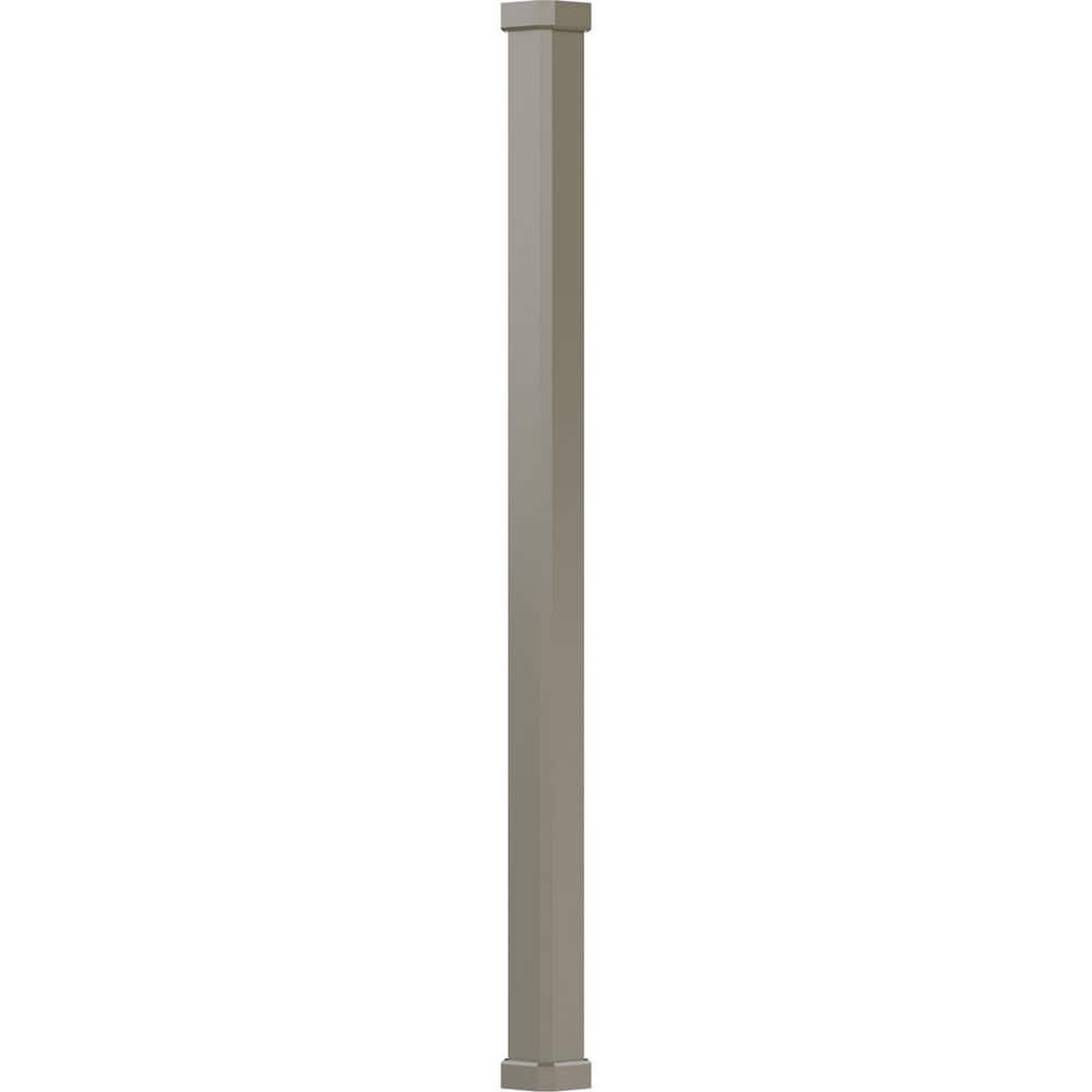 AFCO 8' x 5-1/2" Endura-Aluminum Craftsman Style Column, Square Shaft (Load-Bearing 20,000 LBS), Non-Tapered, Wicker