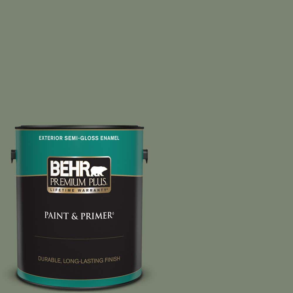 BEHR PREMIUM PLUS 1 gal. #PPU11-18 Cactus Garden Semi-Gloss Enamel Exterior Paint & Primer