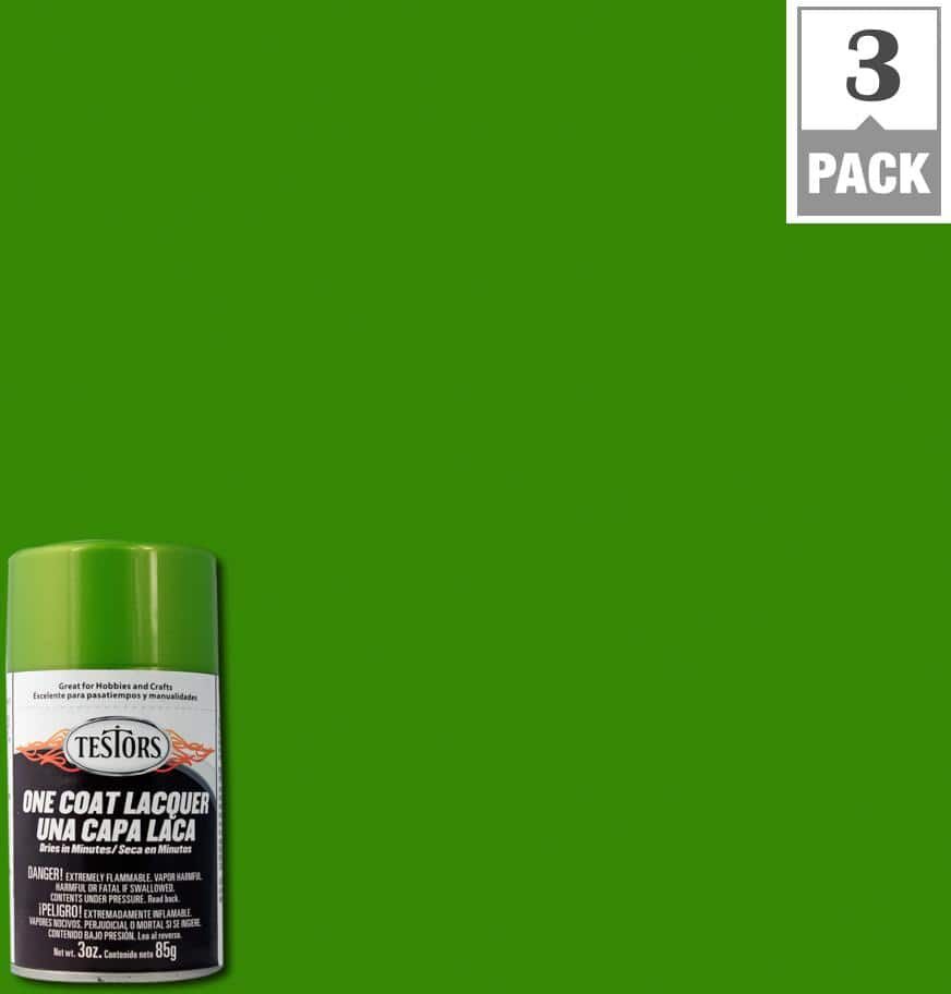 Testors 3 oz. Lime Ice Lacquer Spray Paint (3-Pack)