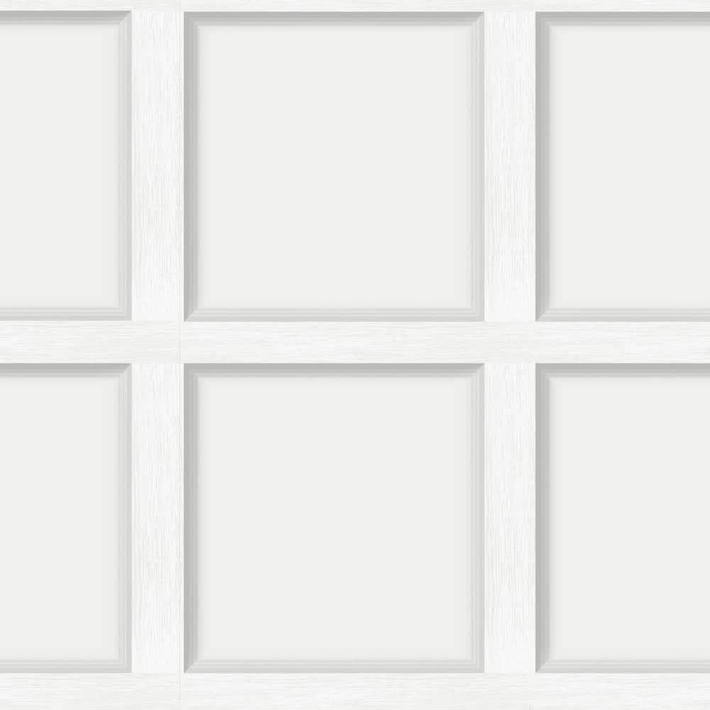 HOLDEN Modern Faux Wood Panel Dove White Non-Pasted Wallpaper (Covers 56 sq. ft.)