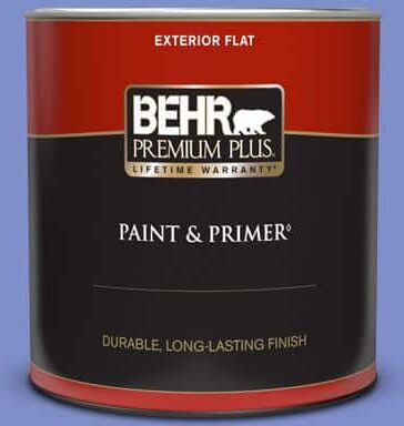 BEHR PREMIUM PLUS 1 qt. #P540-5 Pansy Garden Flat Exterior Paint & Primer