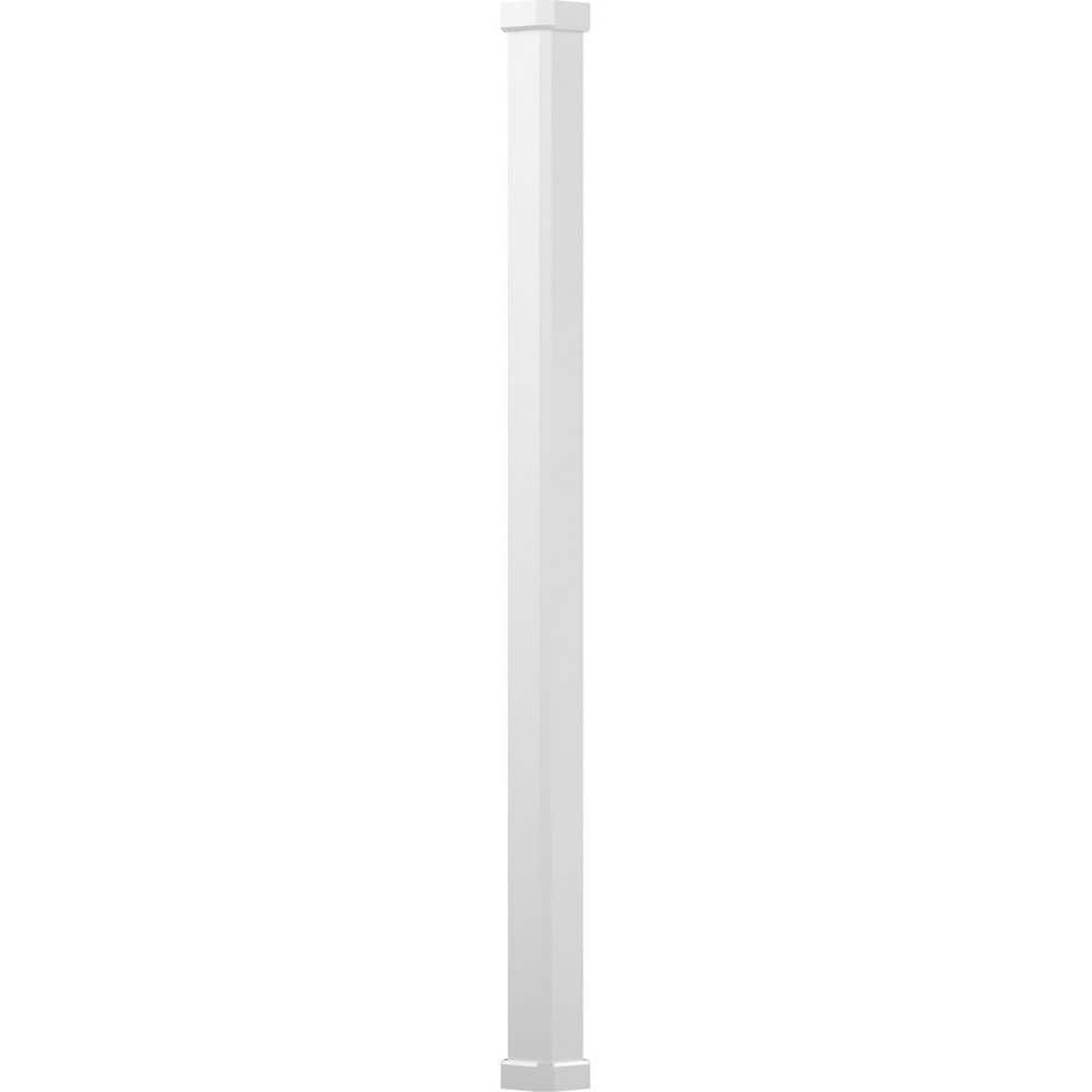 AFCO 9' x 5-1/2" Endura-Aluminum Craftsman Style Column, Square Shaft (Load-Bearing 20,000 LBS), Non-Tapered, Gloss White