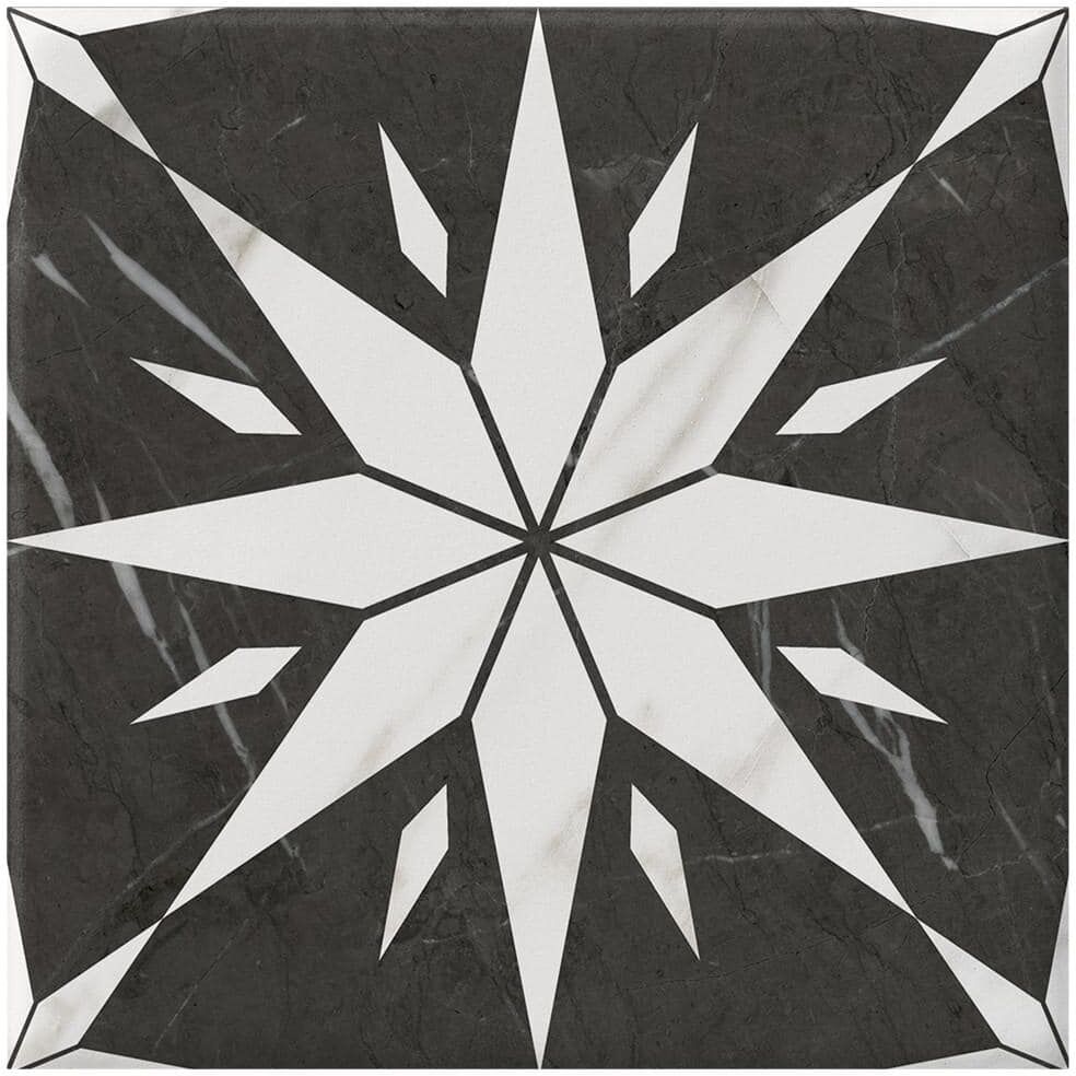 Merola Tile Ursino Star Carrara 7-7/8 in. x 7-7/8 in. Porcelain Floor and Wall Tile (6.75 sq. ft./Case)