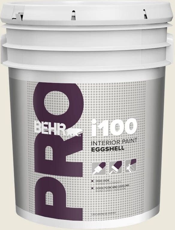 BEHR PRO 5 gal. #BXC-32 Picket Fence White Eggshell Interior Paint